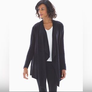 BAREFOOT DREAMS Bamboo Chic Lite Black Cardigan Wrap Open Front L/XL